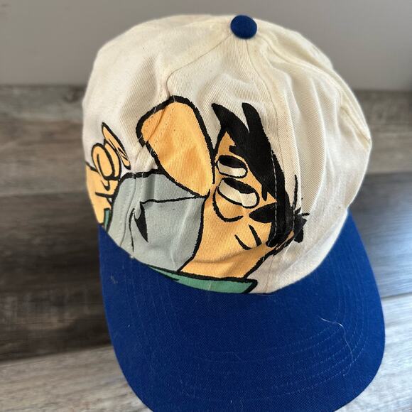 Vintage White Paramount Parks Kings Island Fred Flintstone Color Brim Hat 1990s - Picture 7 of 8